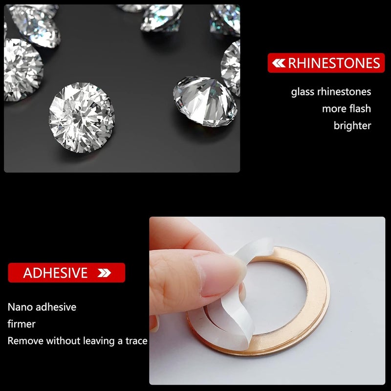 Murimt Bling Car Button Start Button Cover/Sticker for Wowen, Car Engine Start Stop Trim Ring, Shiny Crystal Rhinestone Key Ignition and Knob Ring (Diamond Red)… - Image 4